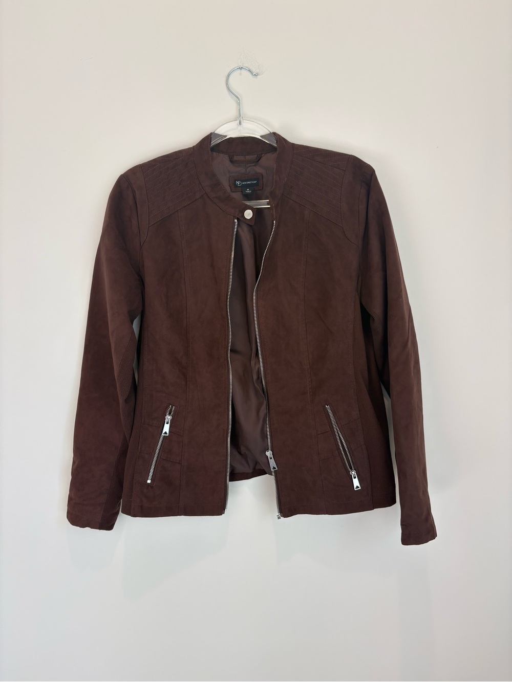 new directions Dark Brown Suede Zip Jacket